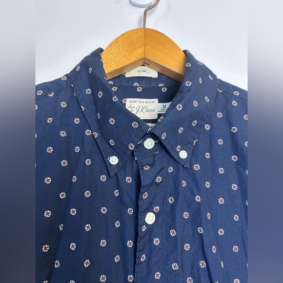 J. Crew by Lewn 100s 2 ply Yarn Shirt Mens M Slim Secret Wash Button up Floral - Picture 3 of 14
